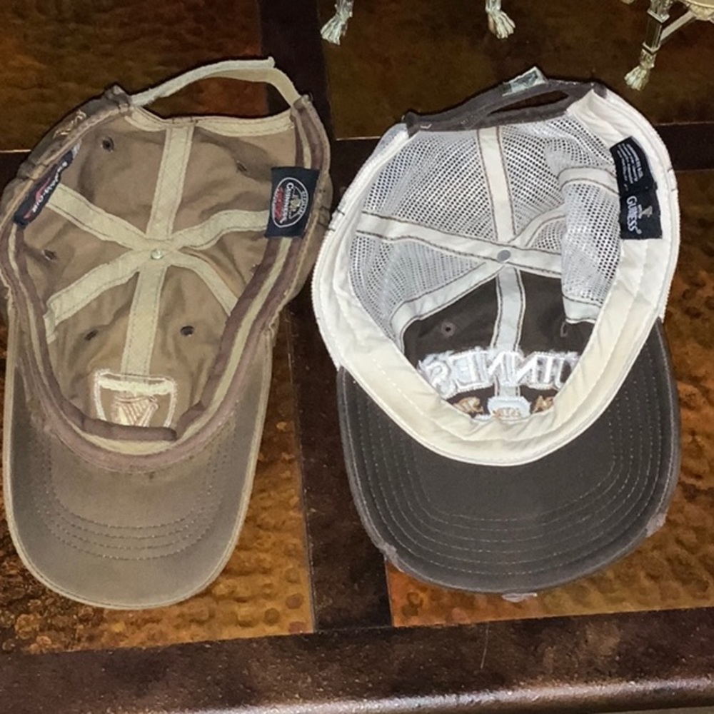 Two Guinness Ball Caps Distressed Style Adjustable - Picture 4 of 11